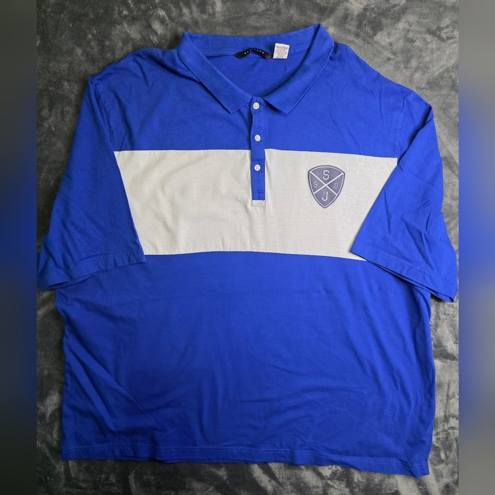 Sean John Blue and White Polo Shirt
